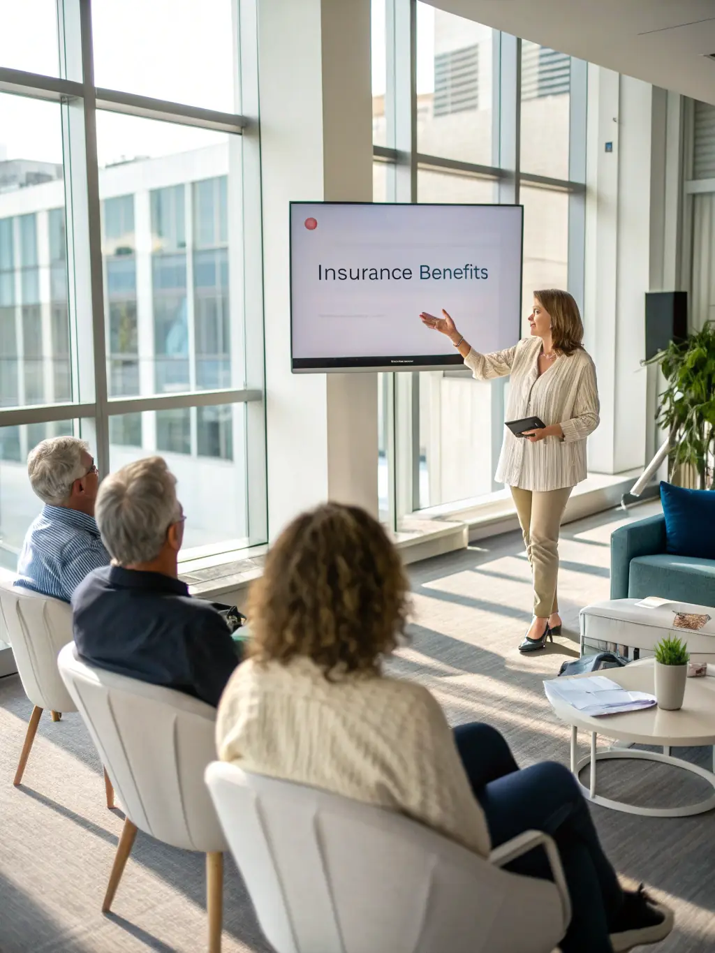 A consultant leading a workshop on digital transformation with participants actively engaged in discussions and activities, highlighting digital solutions.